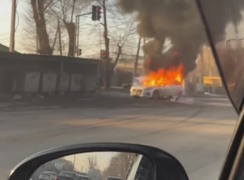 Момент взрыва Hyundai Sonata в Бишкеке попал на видео