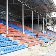 Завершается реконструкция городского стадиона в Караколе