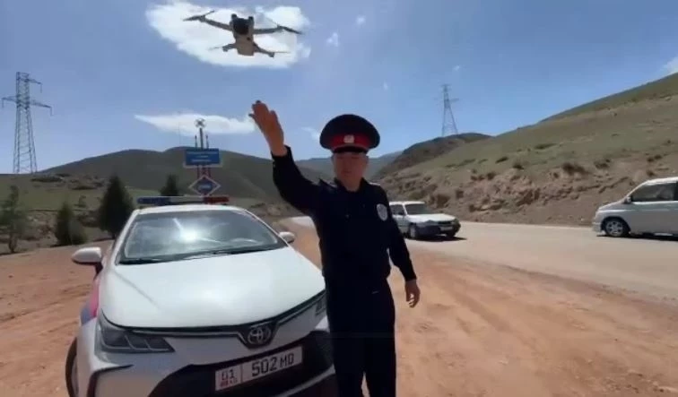 Дроны начали охоту на нарушителей по дороге к Иссык-Кулю