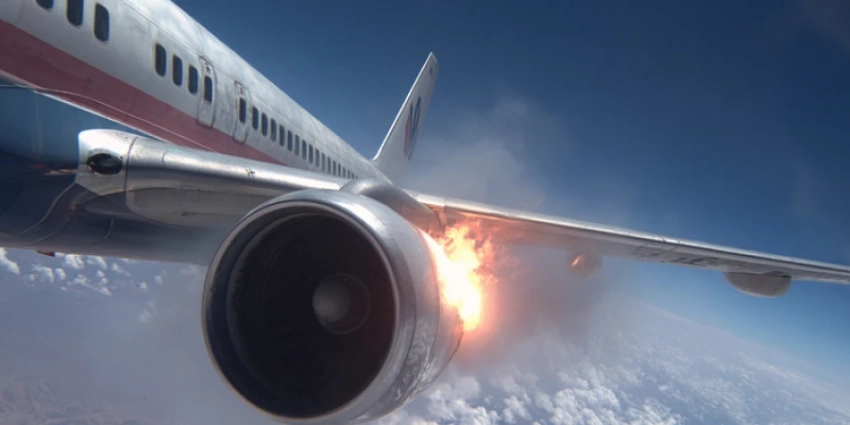 Двигатель Boeing 767 загорелся во время взлета в США
