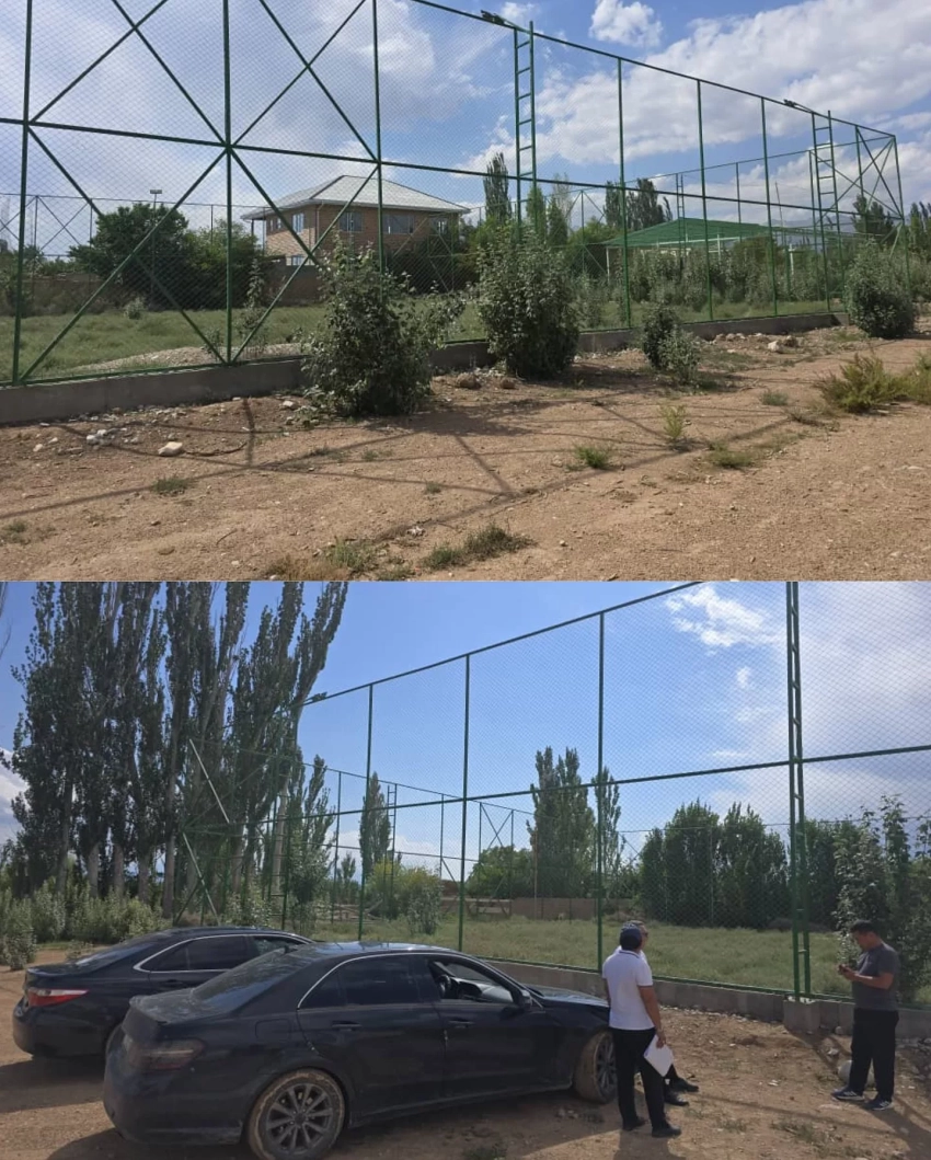 В Иссык-Кульском районе выявлены нарушения при строительстве мини-футбольного поля