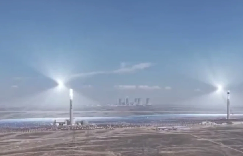 Китай снова удивил мир: запустил электростанцию с двумя 200-метровыми башнями