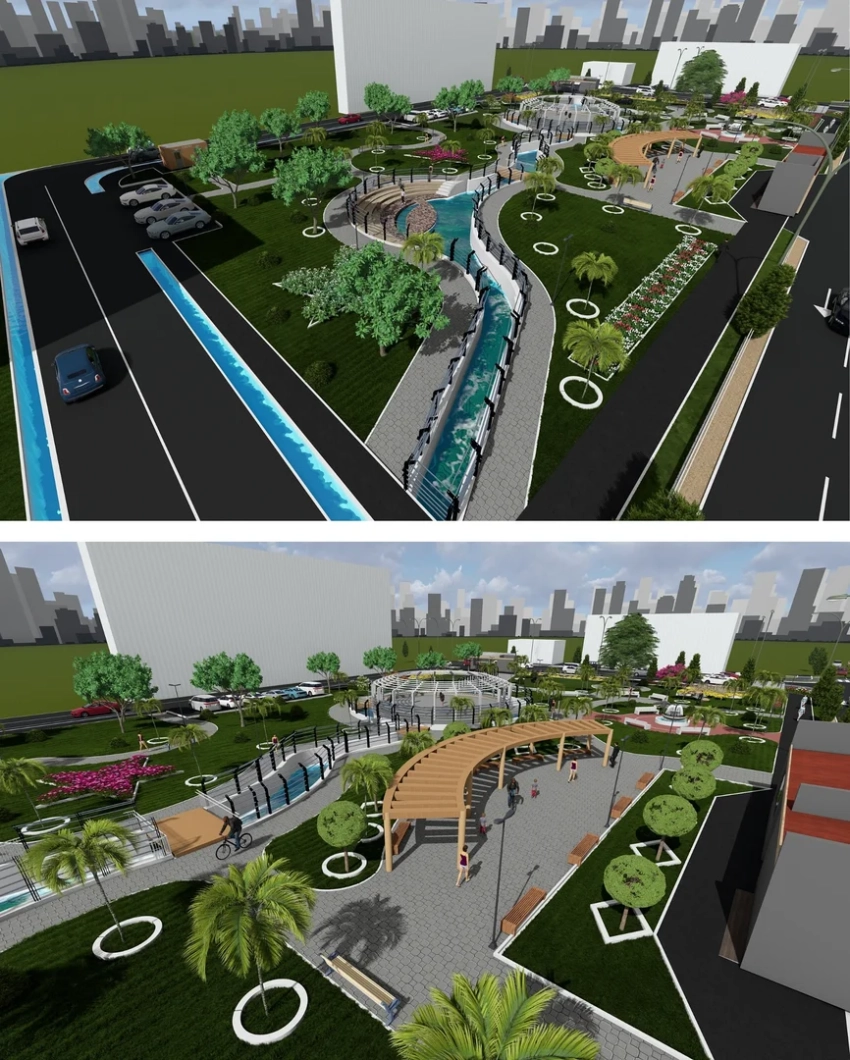 В центре Оша восстанавливают зелёное пространство