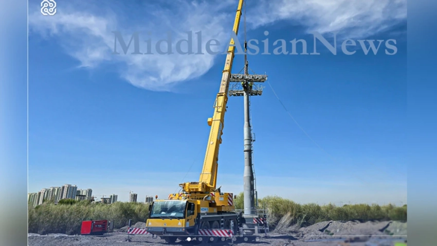 Начался монтаж опорных столбов для проекта канатной дороги в Яармаге. Фото