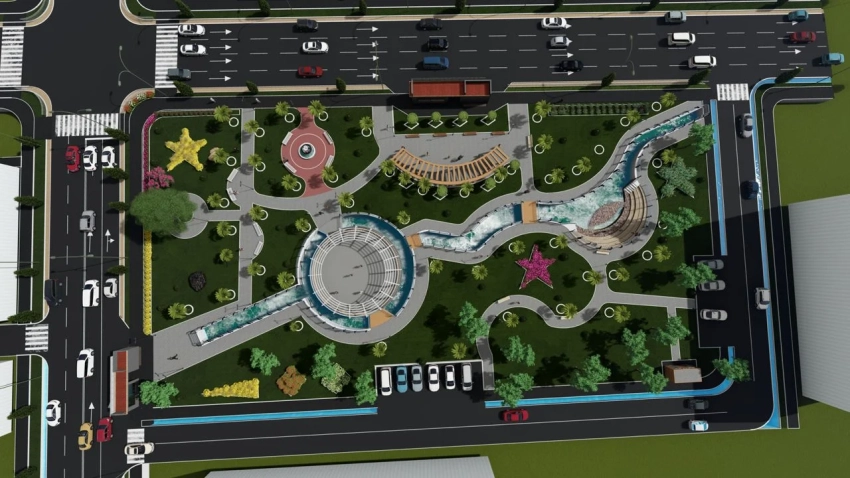 В Оше благоустраивают сквер на улицах Курманжан датка и Гапара Айтиева – эскизы