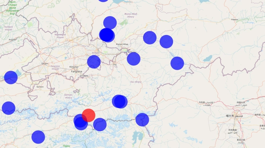 В Ошской области произошло землетрясение силой до 5 баллов