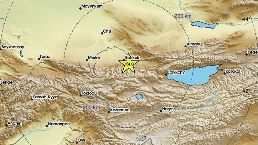 На юге Казахстана почувствовали землетрясение, которое произошло в Кыргызстане