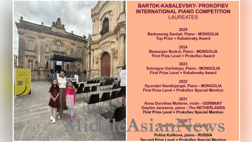 Юные монгольские пианисты завоевали Гран-при, 1-е и 2-е места в Италии и Гонконге