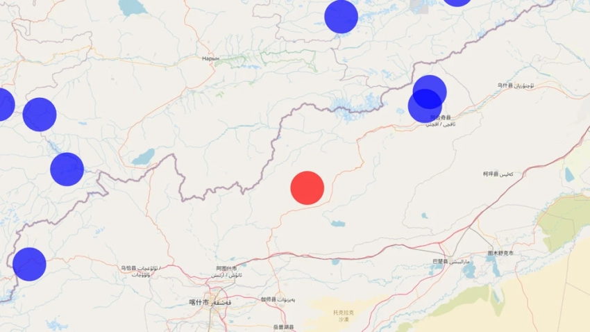 Ночью в Китае недалеко от границы с Кыргызстаном произошло землетрясение силой 3,5 балла