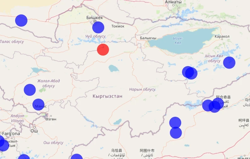 В 70 километрах от Бишкека зарегистрировано землетрясение