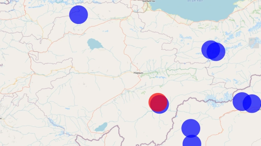 В Нарынской области произошло землетрясение магнитудой 3