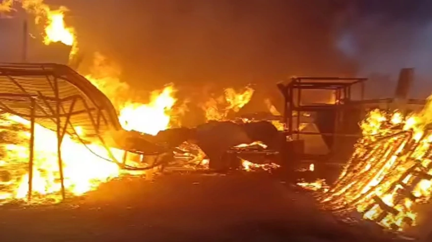 В Бишкеке загорелся рынок