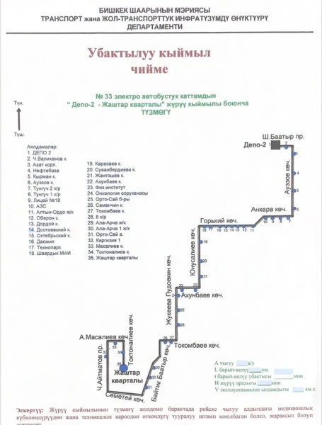 В Бишкеке появится новый электробусный маршрут (схема)