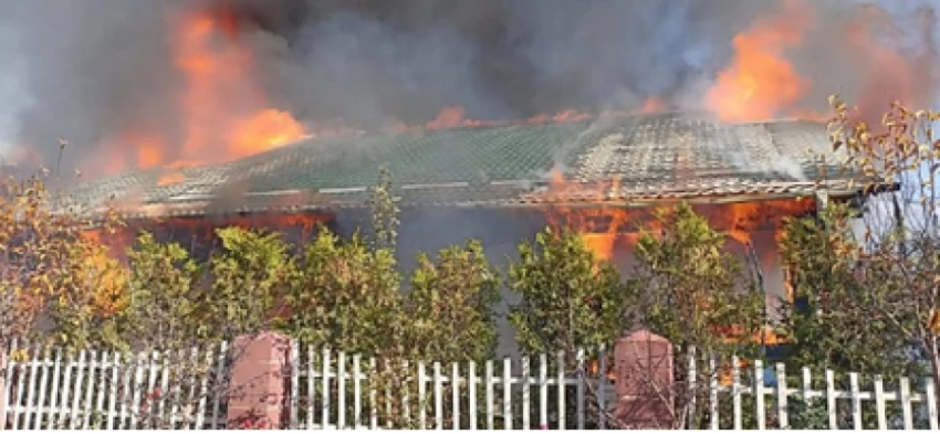 В пансионате Raduga West на Иссык-Куле горят коттеджи