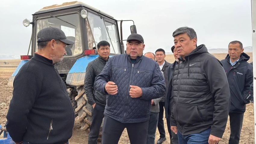 В Сузакском районе проводят осенний посев в качестве примера для фермеров