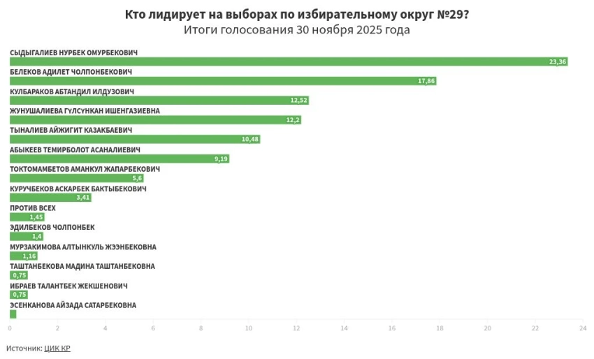Предварительные итоги голосования по избирательному округу №29
