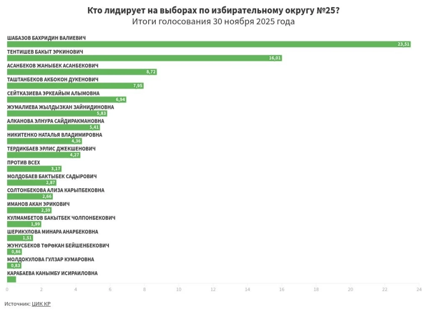 Предварительные итоги голосования по избирательному округу №25