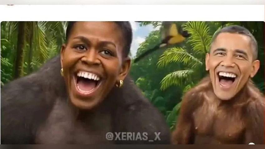 Трамп опубликовал, а затем удалил видео, где бывший президент США Барак Обама и его жена Мишель изображены в виде обезьян
