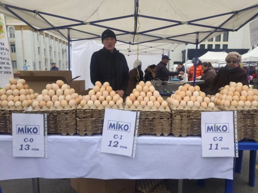На ярмарке в Бишкеке горожане смогли купить яйца по сниженным ценам
